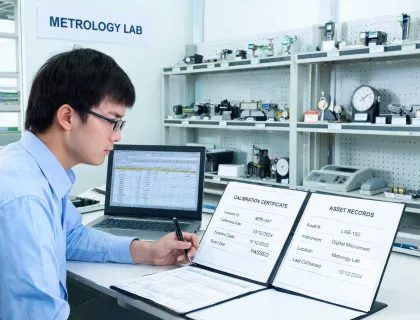 Calibration coordinator reviewing records