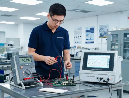 Technical support specialist with bench instruments
