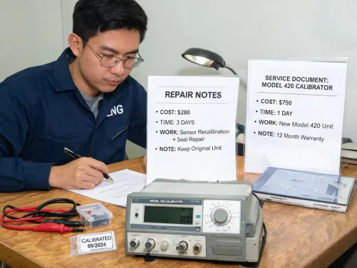 Repair decision review for measurement equipment