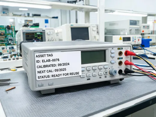 Calibrated bench instrument ready for reuse